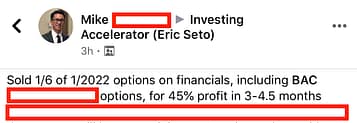 Mike made 45% in 4 months