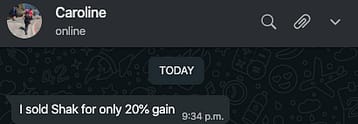Caroline made 20% from SHAK in 9 months