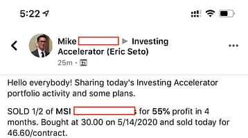 Mike made 55% from MSI in 4 month