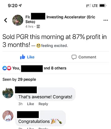 Flo PGR 87% in 3 months