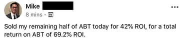 Mike makes 69% on ABT